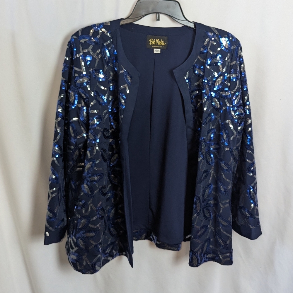 Bob Mackie Wearable Art Sequin Top Size Large - Picture 2 of 8
